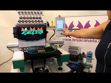 Load and play video in Gallery viewer, Used Feiya Embroidery Machine 2013 Head – 15 Colors -with Hoops &amp; Cap System
